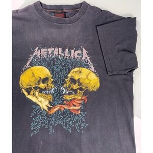 Vintage Metallica 1991 Sad But True Tour Band Tee‎ Mens XL Black Faded